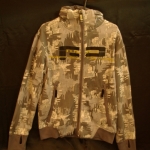 Project nyc gray and white hooded jacket